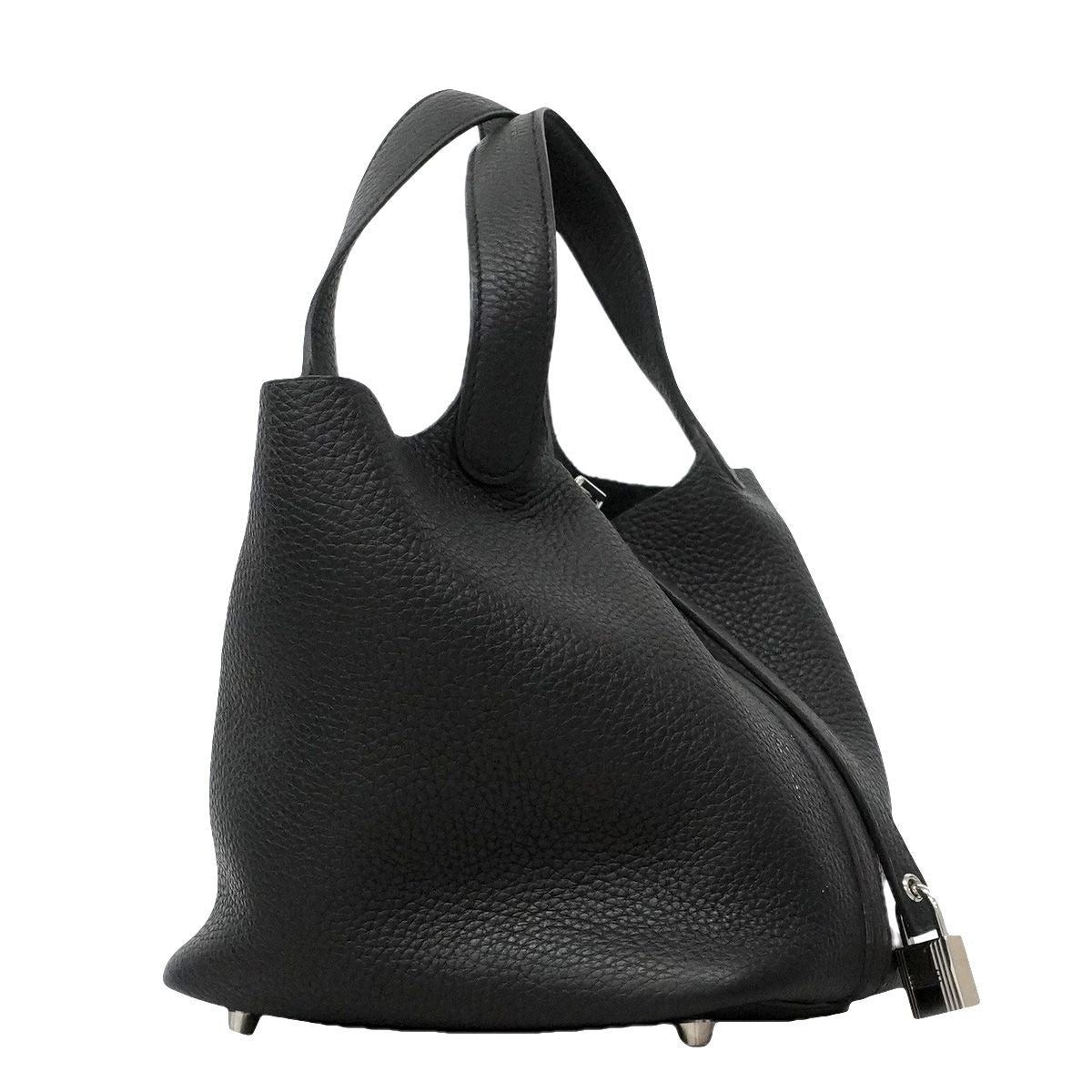 Hermes Handbag Picotin Lock PM Taurillon Clemence Black Silver — view 2