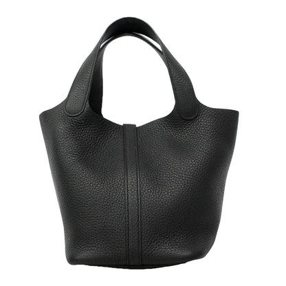 Hermes Handbag Picotin Lock PM Taurillon Clemence Black Silver — view 8