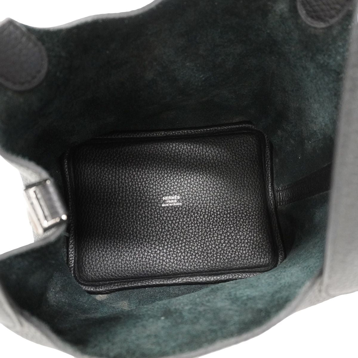 Hermes Handbag Picotin Lock PM Taurillon Clemence Black Silver — view 4