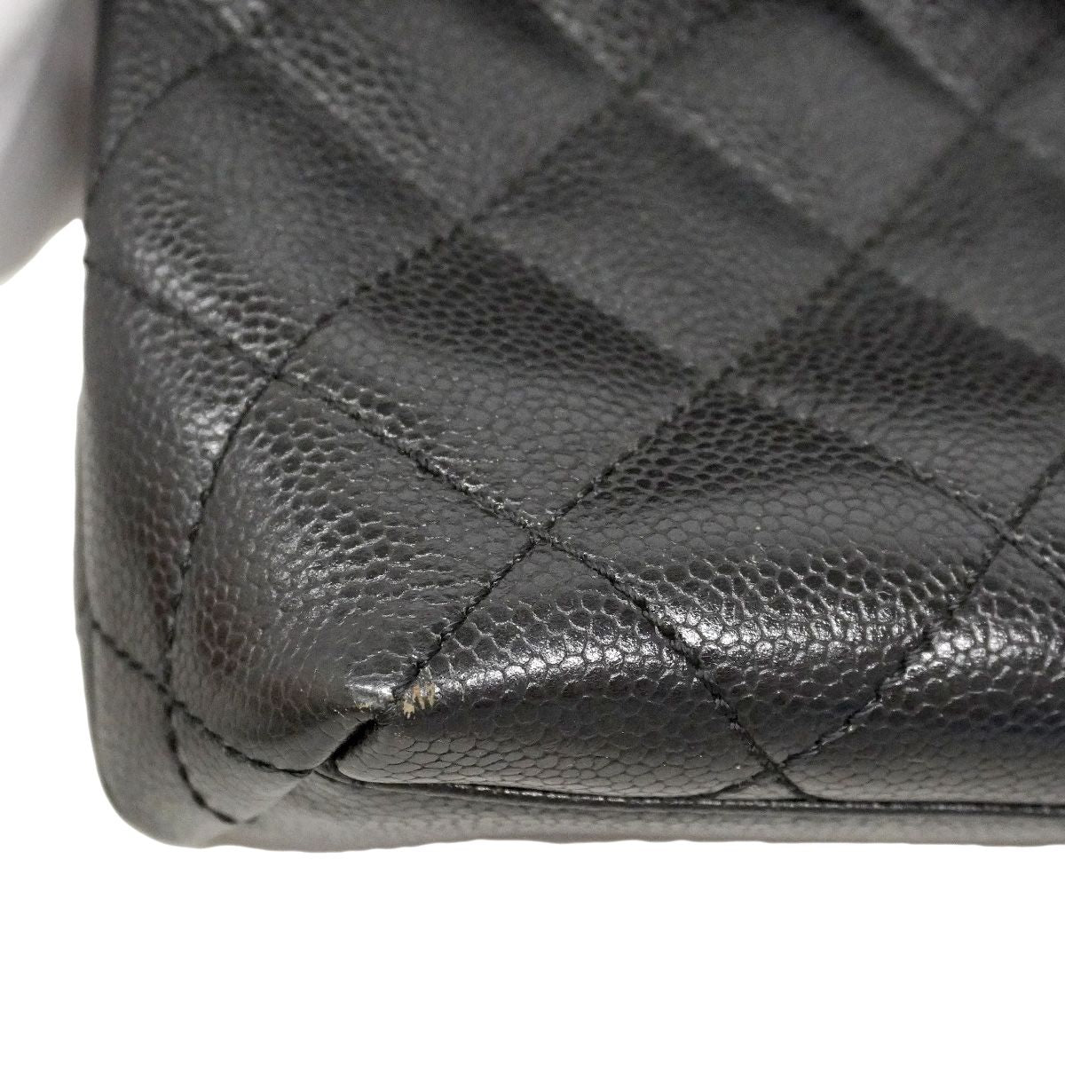 Chanel Handbag Quilted Caviar Leather Black Gold — view 7