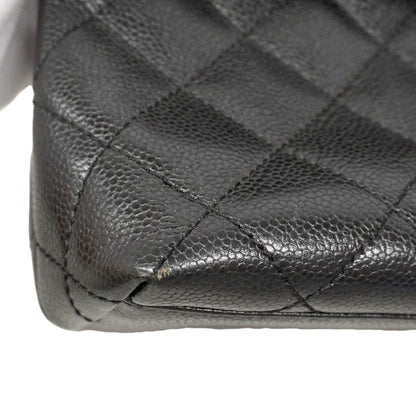 Chanel Handbag Quilted Caviar Leather Black Gold — view 7