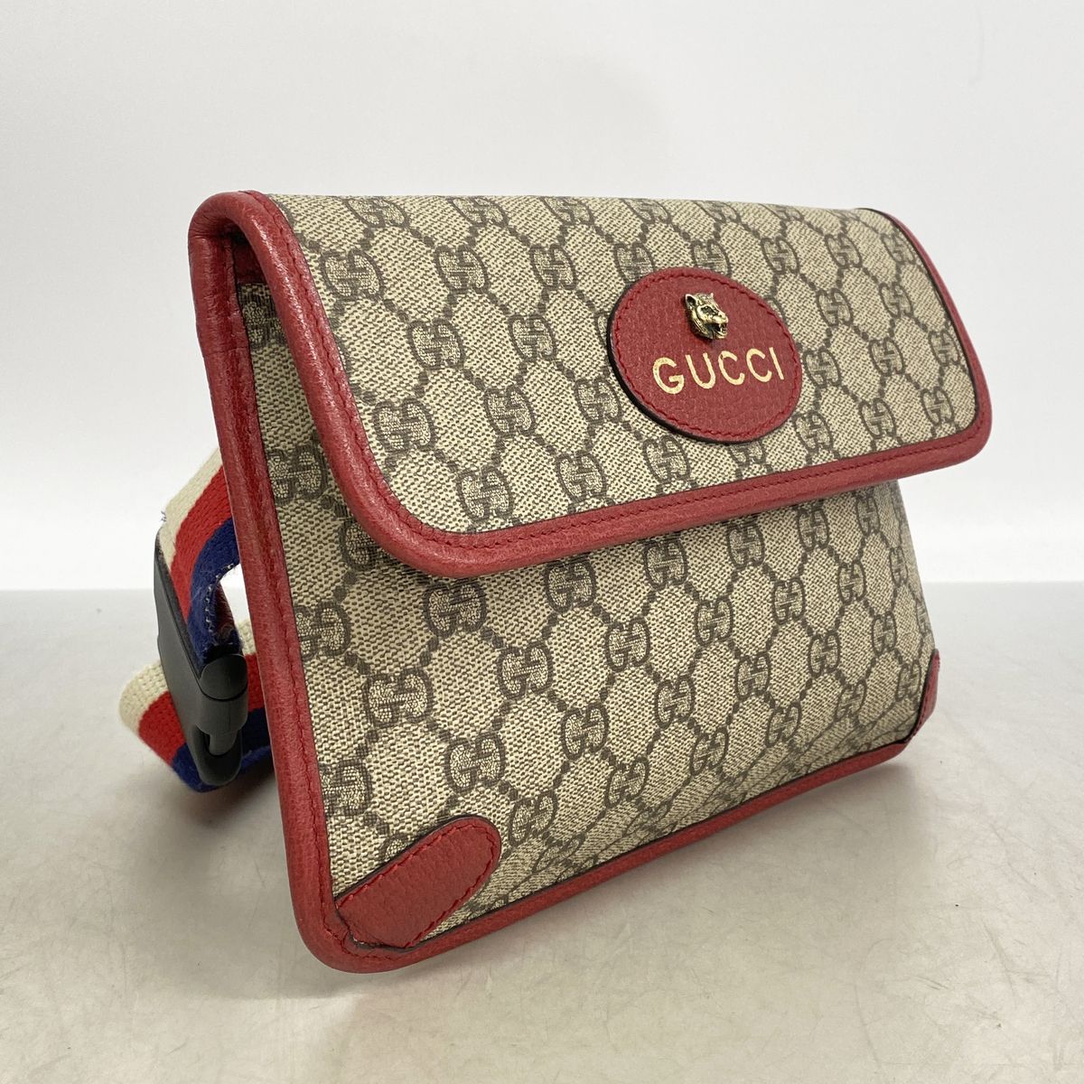 Gucci Waist Bag GG Supreme Neo Vintage Brown Bordeaux Gold — view 2