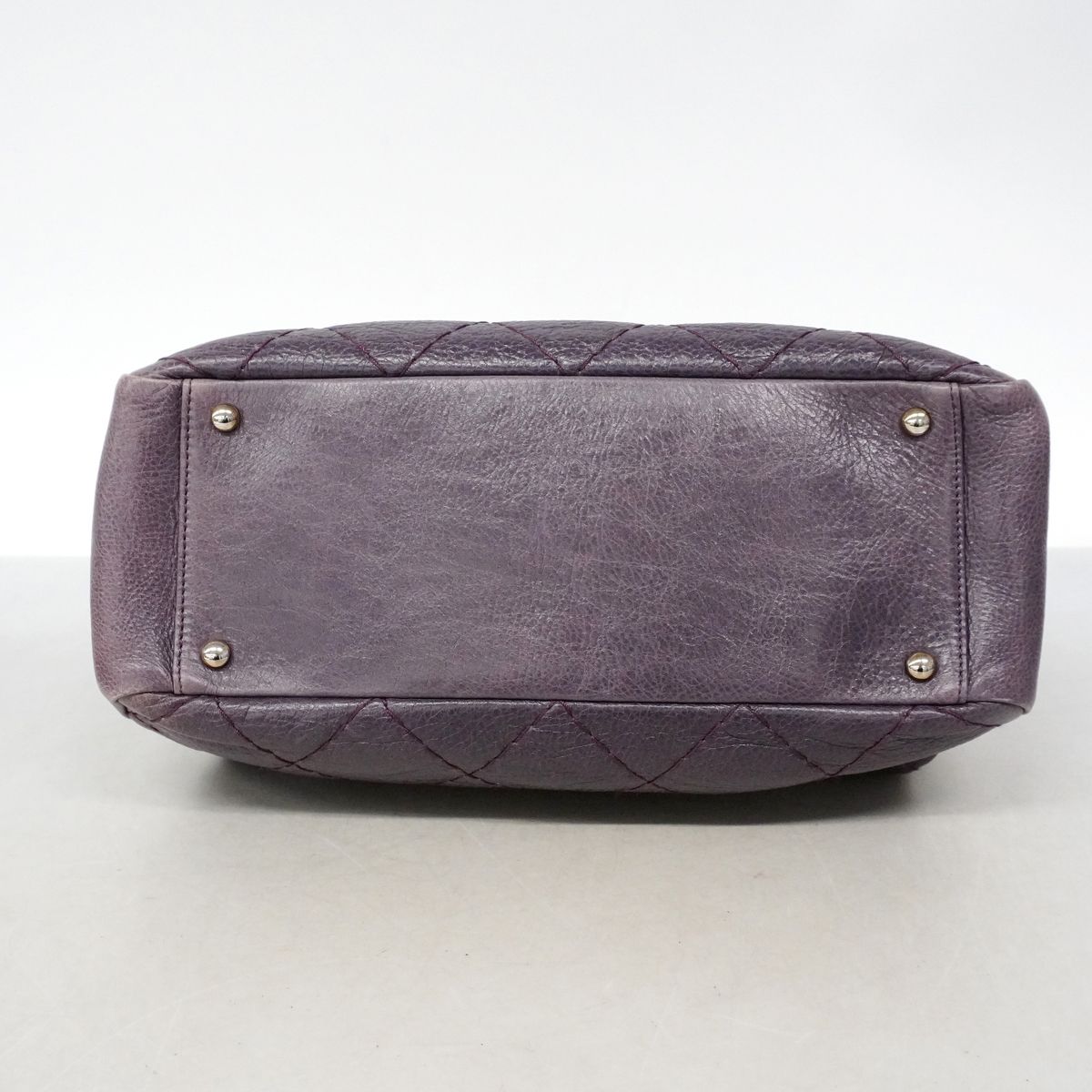Chanel Shoulder Bag Wild Stitch Calfskin Purple Silver — view 3
