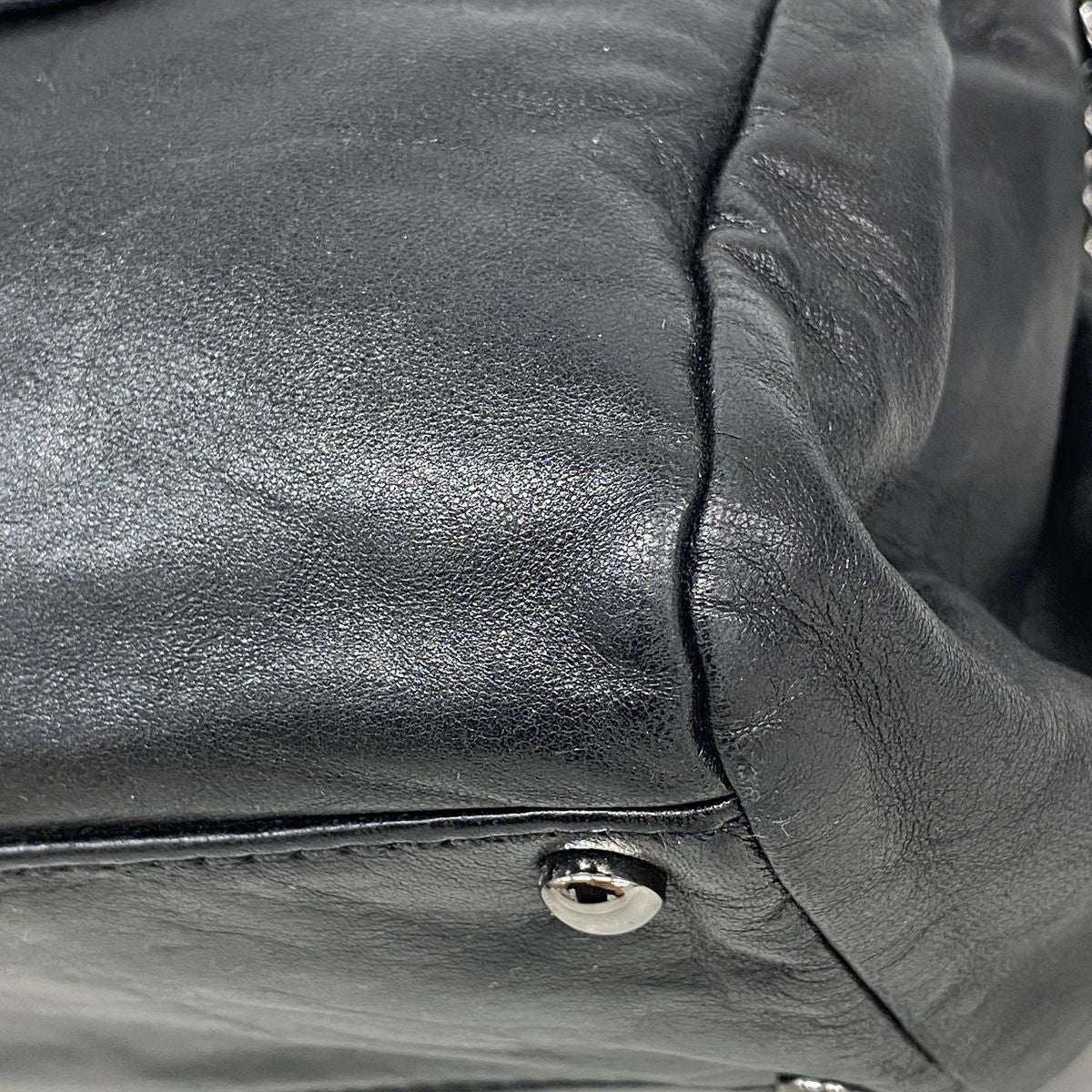 Chanel Shoulder Bag Lambskin Black Silver — view 6