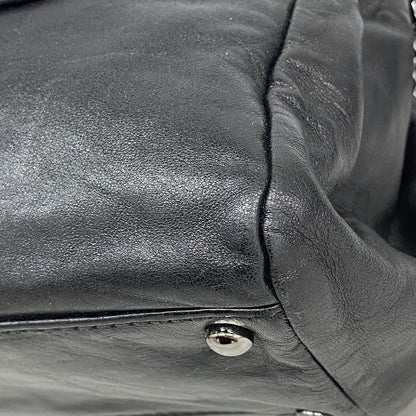 Chanel Shoulder Bag Lambskin Black Silver — view 6