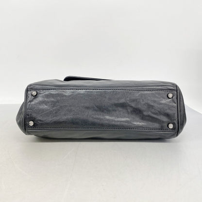 Chanel Shoulder Bag Lambskin Black Silver — view 3