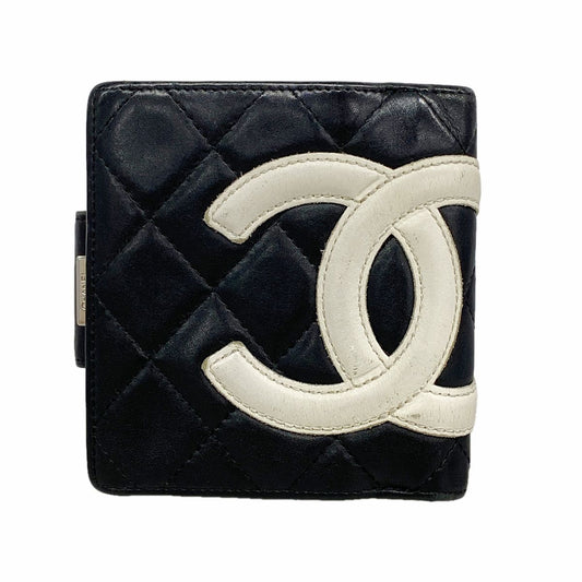 Chanel Wallet Cambon Lambskin Black Silver
