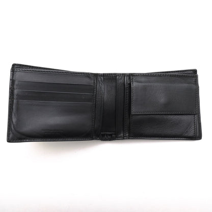 Bottega Veneta Wallet Leather Black Bifold with Coin Purse Mesh Intrecciato — view 6