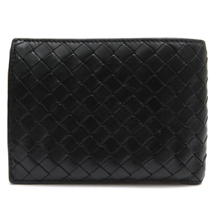 Bottega Veneta Wallet Leather Black Bifold with Coin Purse Mesh Intrecciato — view 2