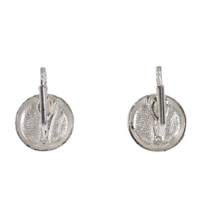 Chanel CC Logo Vintage Hook Earrings Metal Silver Black — view 3