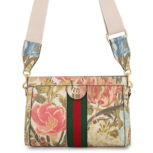 Gucci Shoulder Bag Ophidia Flora Canvas 2-Way