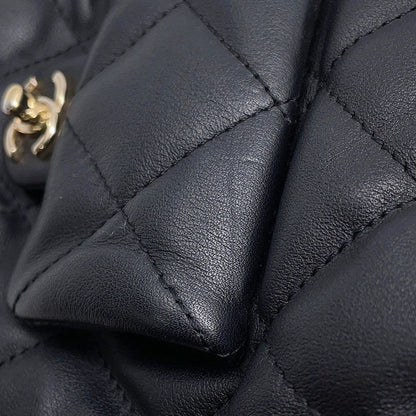 Chanel Backpack CC Logo Quilted Drawstring Double Pocket Calfskin Black — view 7