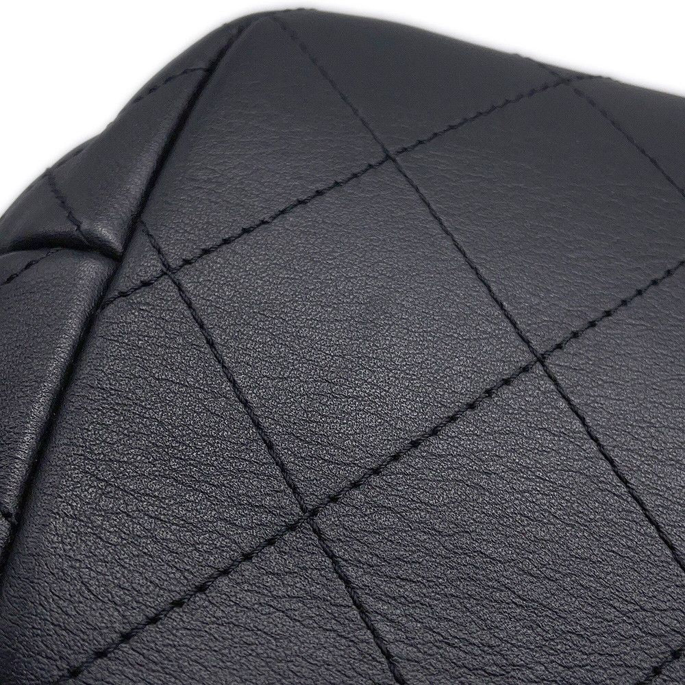 Chanel Backpack CC Logo Quilted Drawstring Double Pocket Calfskin Black — view 8