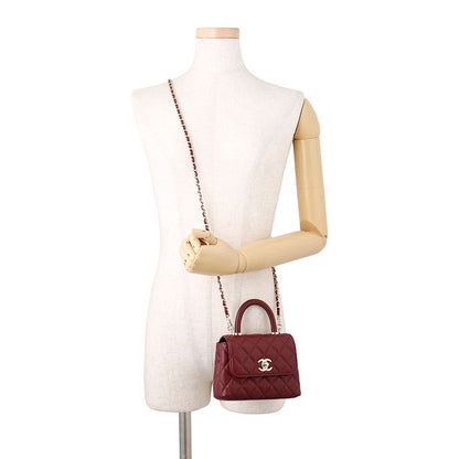 Chanel Handbag Quilted Coco Handle Mini Caviar Leather 2-Way Chain — view 4