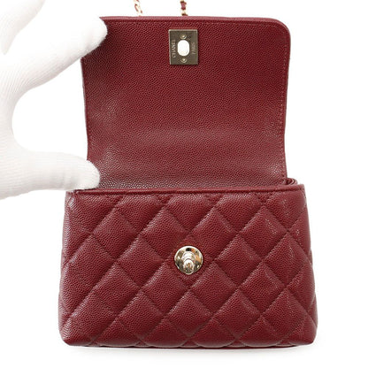 Chanel Handbag Quilted Coco Handle Mini Caviar Leather 2-Way Chain — view 5