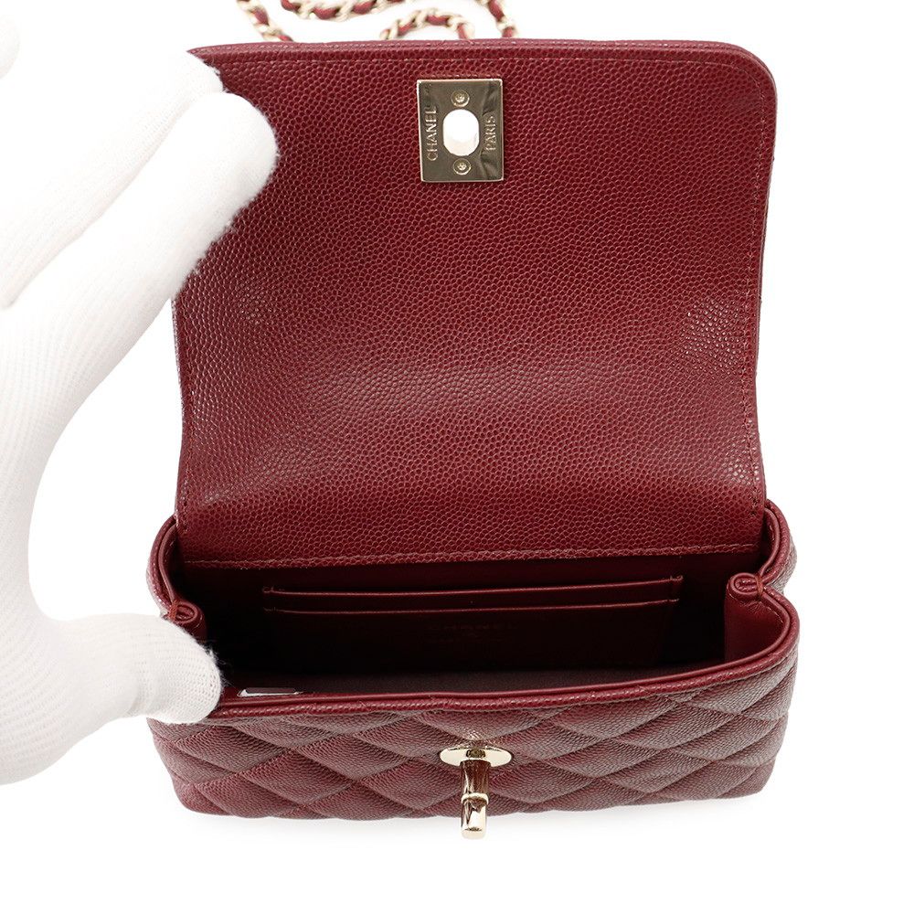 Chanel Handbag Quilted Coco Handle Mini Caviar Leather 2-Way Chain — view 6