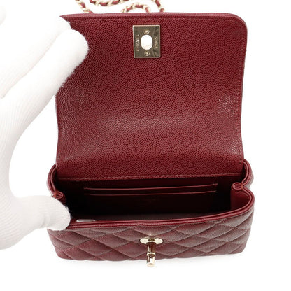 Chanel Handbag Quilted Coco Handle Mini Caviar Leather 2-Way Chain — view 6
