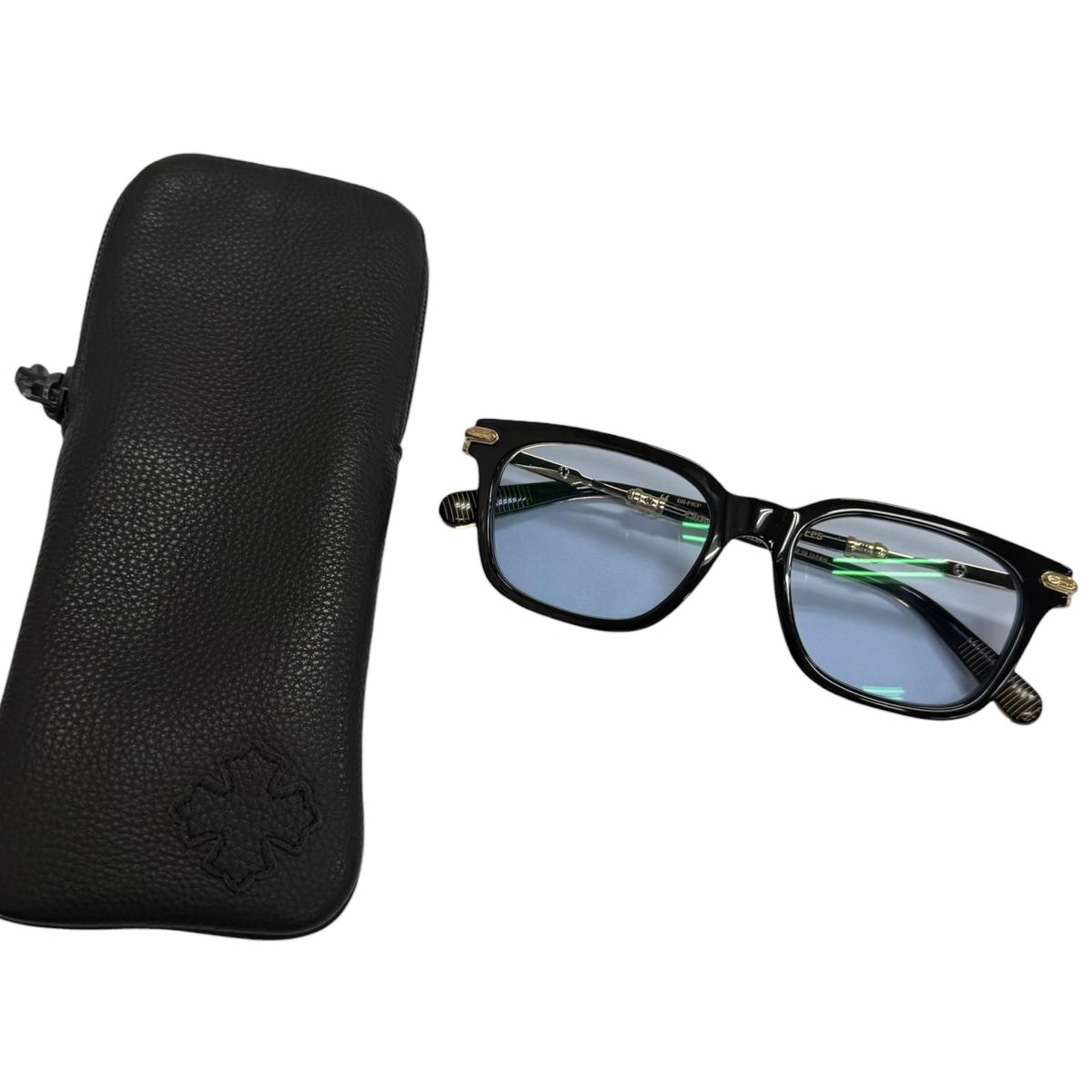Chrome Hearts Tresticles Some 925 Sterling Silver Sunglasses Black Gold Blue — view 2