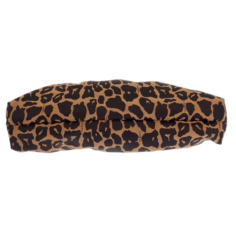 Fendi Leopard Print Shoulder Bag Canvas Leather Brown Black Gold — view 6