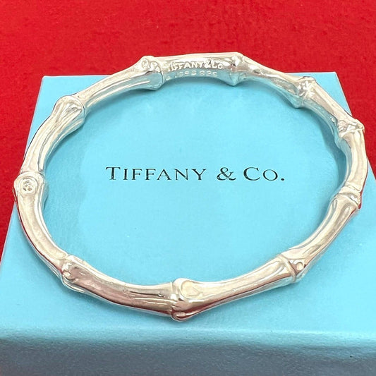 Tiffany & Co Vintage Bamboo Bangle 925 Sterling Silver Bracelet