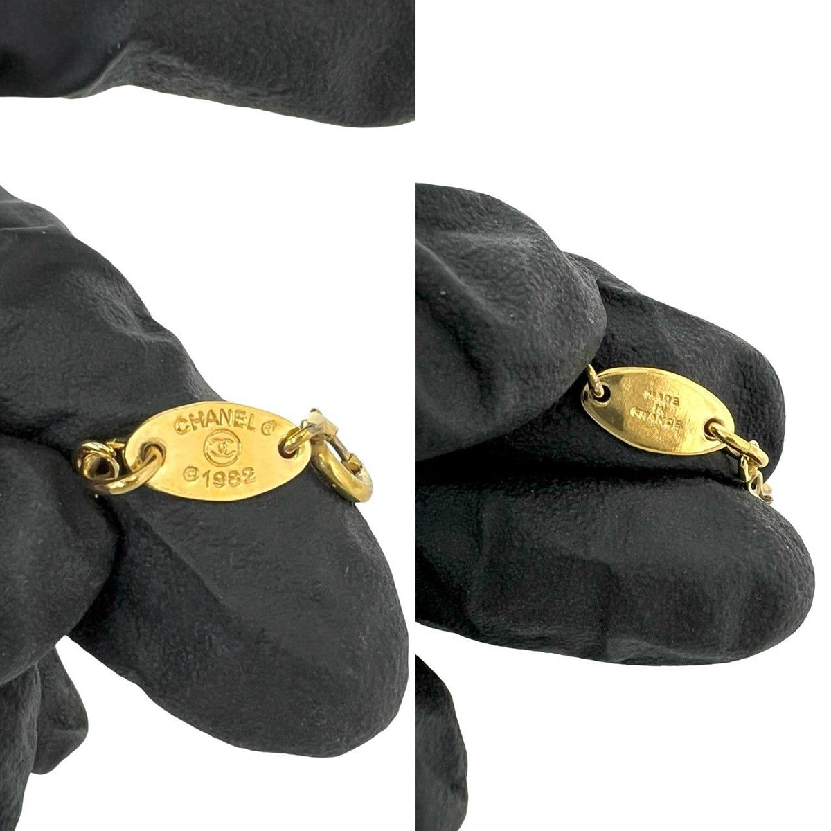 Chanel With Vintage CC Logo Motif Necklace Gold — view 3