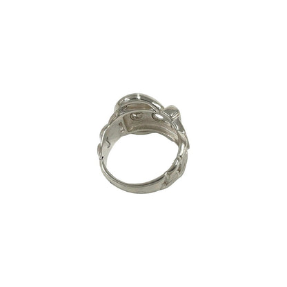 Hermes Vintage Boucles Sellier Ring 925 Sterling Silver — view 6