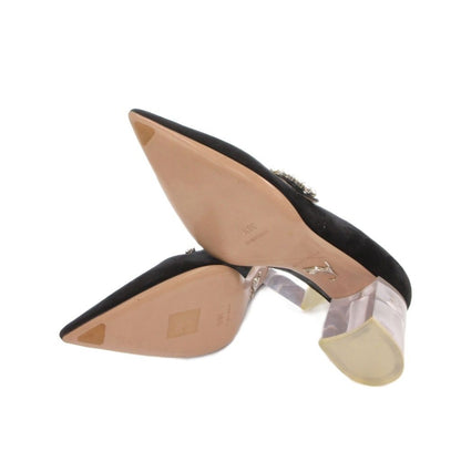 Miu Miu Pumps Clear Heels Star Bijou Suede Pointe Black — view 6