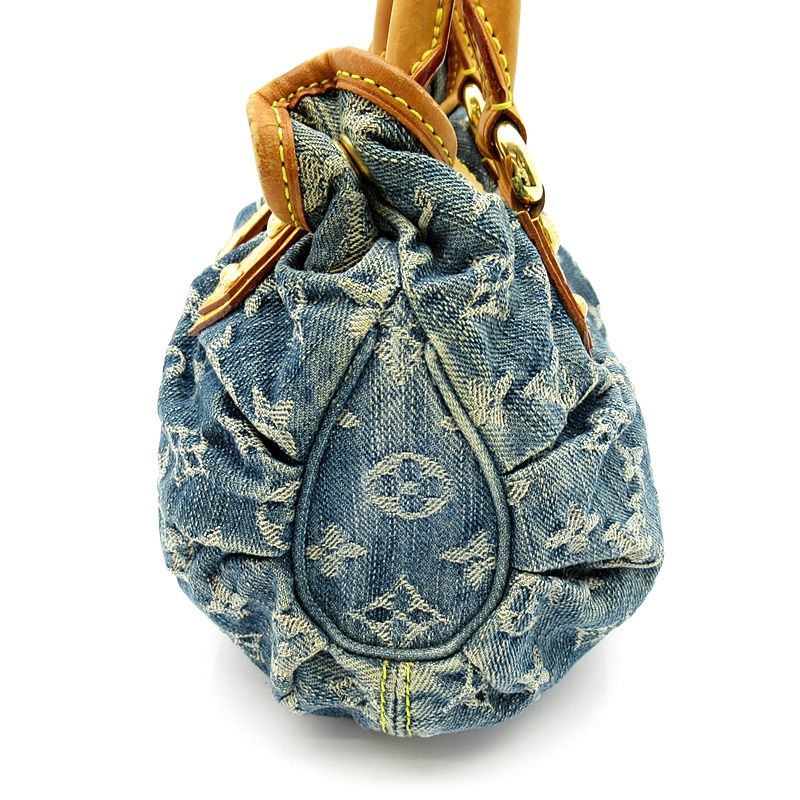 Louis Vuitton Pleaty Monogram Denim Handbag Blue — view 5