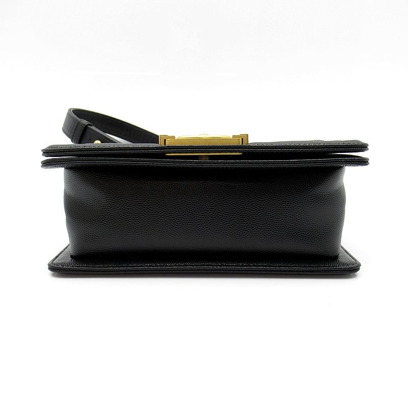 Chanel Boy Small Chain Shoulder Bag Caviar Leather Black — view 6