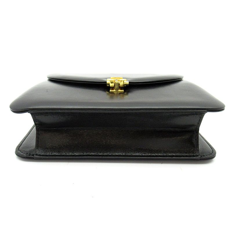 Dior Vintage Logo Shoulder Bag Leather Black — view 6