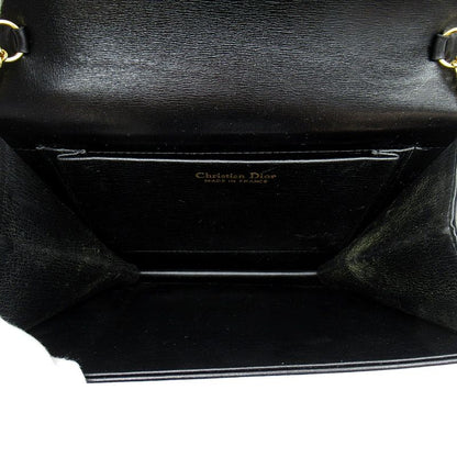 Dior Vintage Logo Shoulder Bag Leather Black — view 7