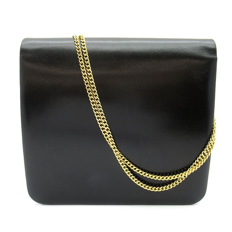 Dior Vintage Logo Shoulder Bag Leather Black — view 4