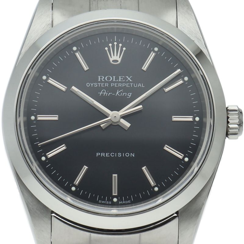 Rolex Air King SS Watch Black
