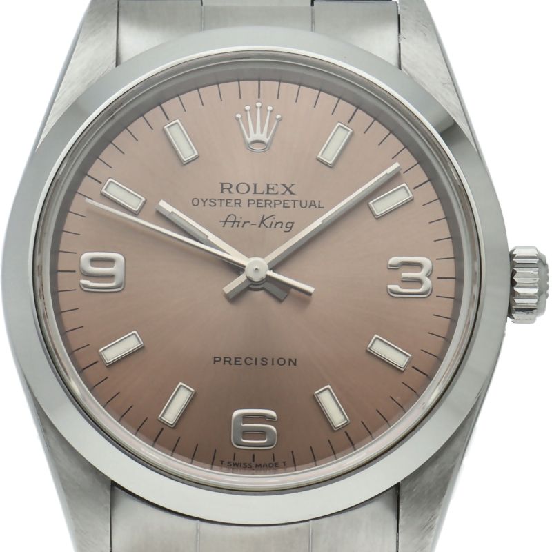 Rolex Air King SS Watch Pink