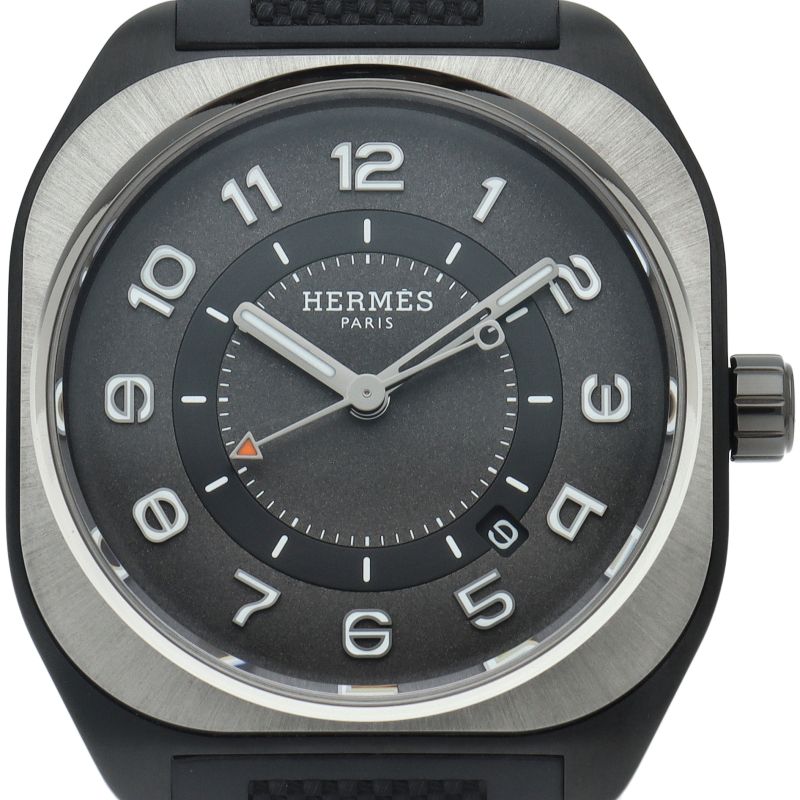 Hermes GM Watch 39 Auto Titanium Rubber