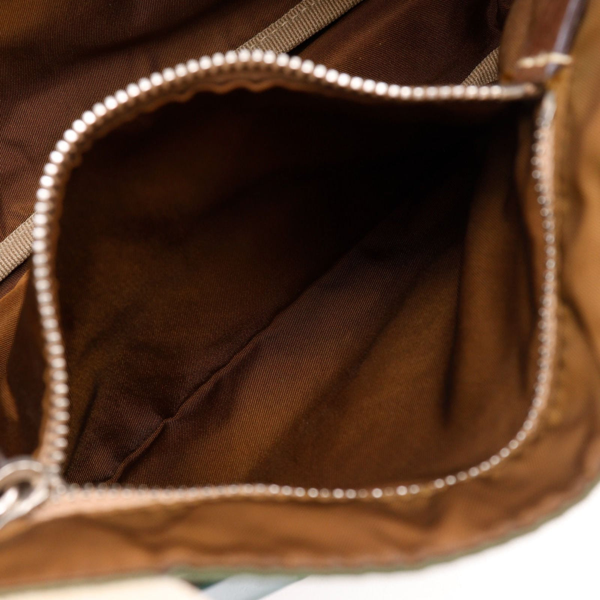Prada Mini Tote Nylon Khaki Handbag with Brooch — view 7