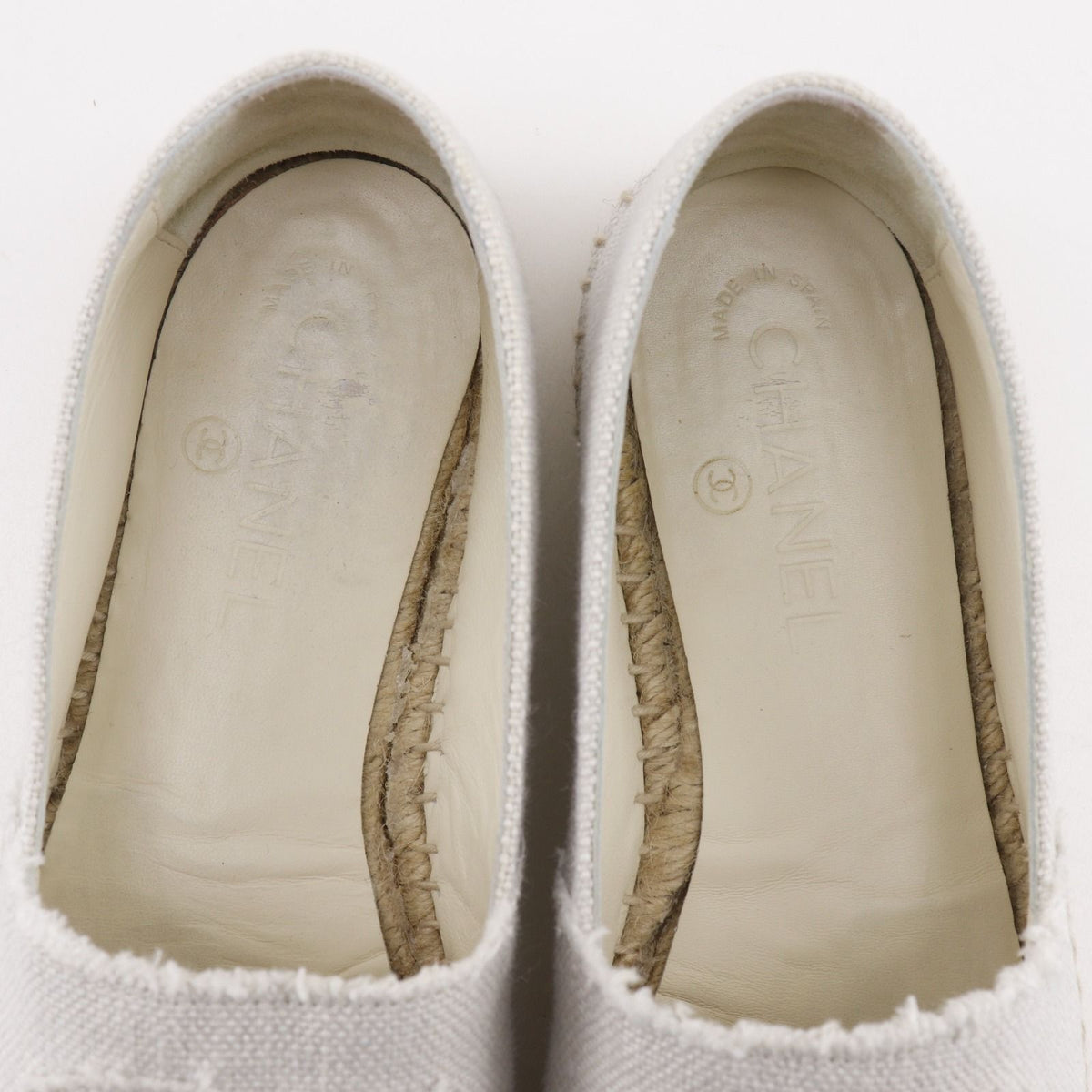 Chanel Espadrilles CC Logo Linen Off White Slip-on — view 6