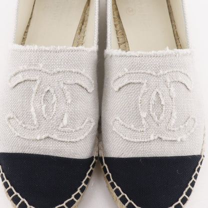 Chanel Espadrilles CC Logo Linen Off White Slip-on — view 7