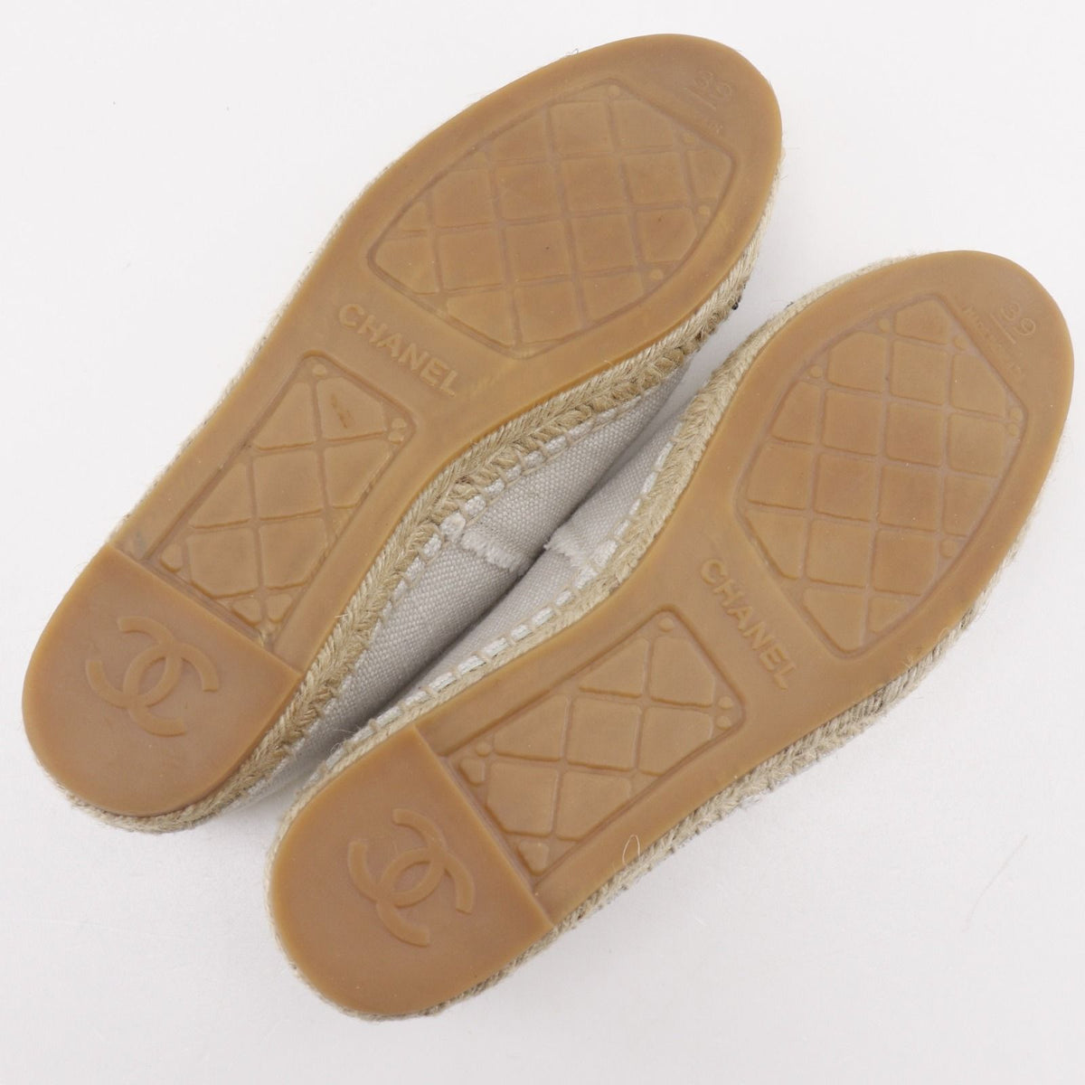 Chanel Espadrilles CC Logo Linen Off White Slip-on — view 5
