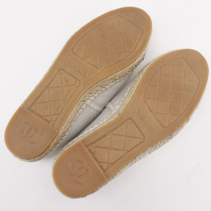Chanel Espadrilles CC Logo Linen Off White Slip-on — view 5