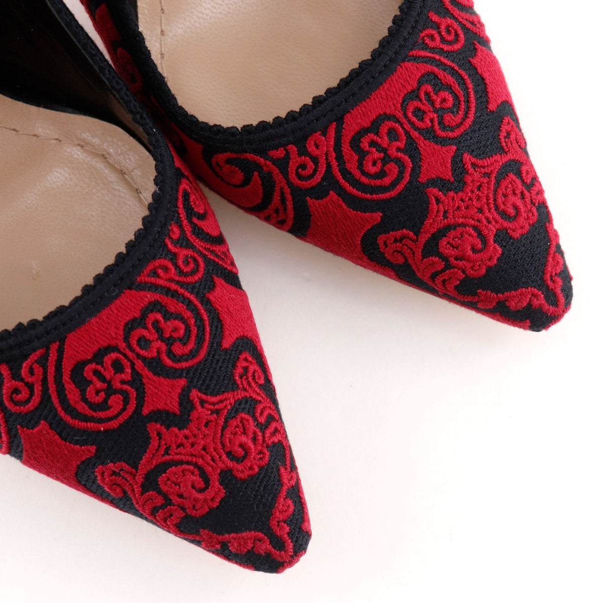 Dior J'adior Cotton Black Red Pumps Heels — view 4
