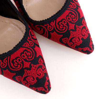 Dior J'adior Cotton Black Red Pumps Heels — view 4