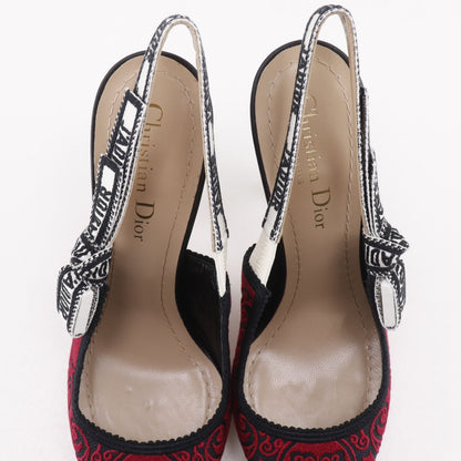 Dior J'adior Cotton Black Red Pumps Heels — view 6