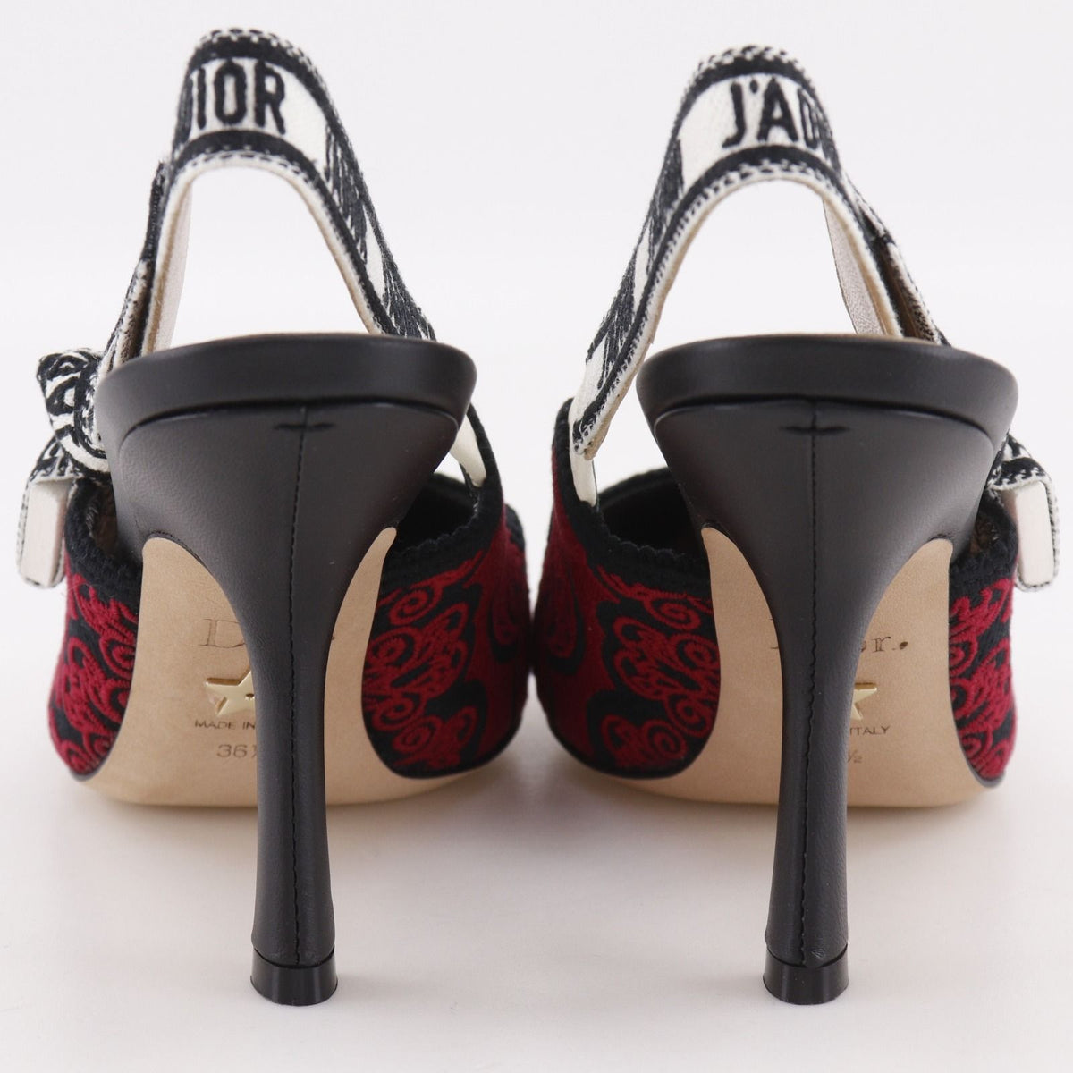 Dior J'adior Cotton Black Red Pumps Heels — view 3