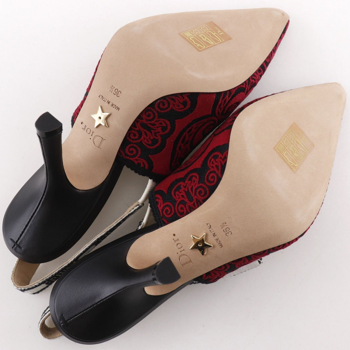 Dior J'adior Cotton Black Red Pumps Heels — view 5