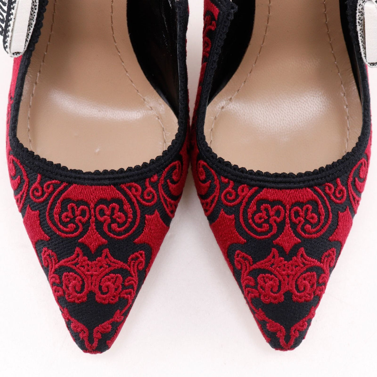 Dior J'adior Cotton Black Red Pumps Heels — view 7