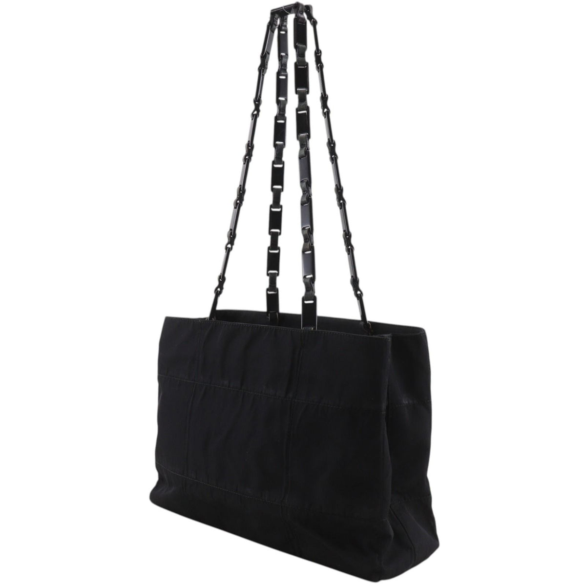 Prada Chain Shoulder Nylon Nero Black Tote Bag — view 2
