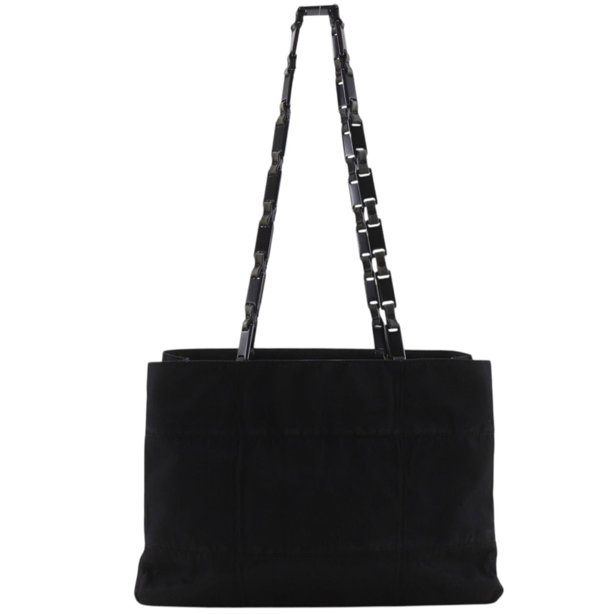 Prada Chain Shoulder Nylon Nero Black Tote Bag