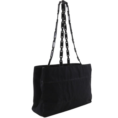 Prada Chain Shoulder Nylon Nero Black Tote Bag — view 3