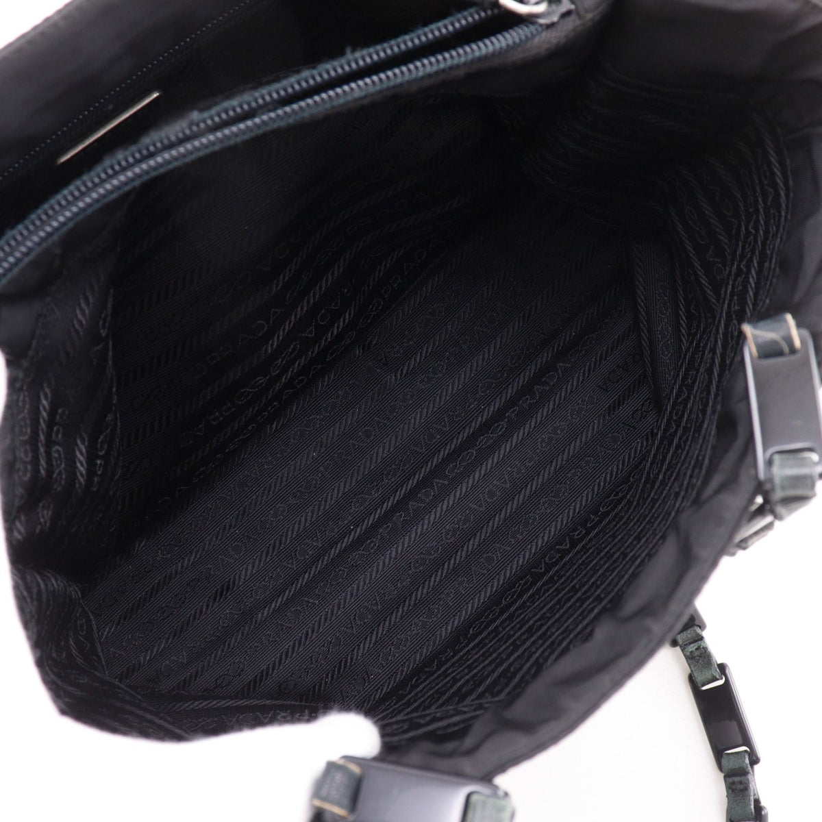 Prada Chain Shoulder Nylon Nero Black Tote Bag — view 8